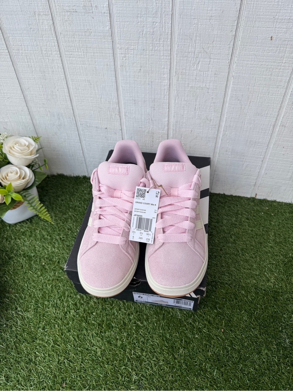 Adidas grand court 00’s Women’s Pink Suede Skate Sneakers size 7.5 youth 6 - Picture 7 of 10